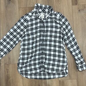 American Eagle Outfitters Kids Plaid Shirt - Black and White